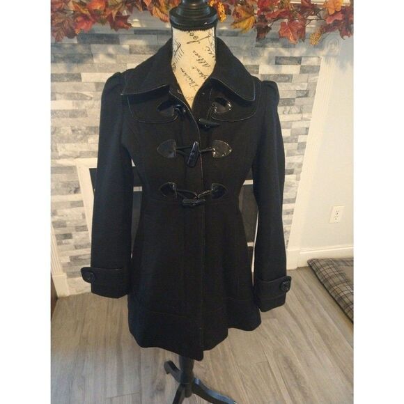 Guess  wool blend coat Black Pxs Vintage Classic - Picture 3 of 9